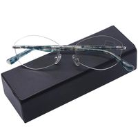 Rimless Computer Reading Glasses Women Fashion Designer Blue Light Blocking with UV400 Protect Clear Lens Pattern Frame Ladies Readers,3.5