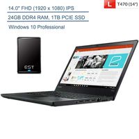 2020 Lenovo ThinkPad T470 14" FHD Business Laptop Computer, Intel Core i5-6300U Up to 3.0GHz, 24GB DDR4 RAM, 1TB PCIE SSD, 802.11ac WiFi, Windows 10 Professional + EST 500GB External Hard Drive Bundle