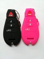 WKX 2pcs Fob Remote Key Case Cover Jacket Holder Chrysler 300 Jeep Grand Cherokee Commander Dodge Ram 4500 Ram 3500 Ram 2500 Ram 1500 Journey Grand Caravan Durango Magnum Charger Challenger keyless