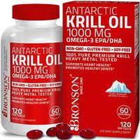 Bronson Antarctic Krill Oil 1000 mg with Omega-3s EPA, DHA, Astaxanthin and Phospholipids 120 Softgels (60 Servings)