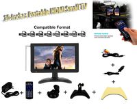 Acogedor 10 inch Portable HDMI Small TV,ATSC Car Digital TV,1080P Stereo High Sensitivity Digital TV with FM Radio, USB/SD/MMC Card Slot,Built-in Rechargeable Battery
