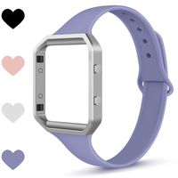 TreasureMax Compatible with Fitbit Blaze Bands for Women/Men,Soft Silicone Thin Narrow Replacement Slim Bands with Metal Frame for Fitbit Blaze.
