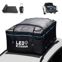 LEDKINGDOMUS Rooftop Cargo Bag, Waterproof 19cft Truck Pickup Cargo Carrier, 600D with PVC Coating Roof Top Bag for All Cars with/Without Rack, Includes Straps/Door Hooks/Anti-Slip Mat/Lock