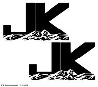 UR Impressions Blk 6.3in. JK Mountains 2-Pack Decal Vinyl Sticker Graphics for Jeep Wrangler 4x4 Unlimited Sahara Rubicon Moab Overland Arctic SUV Walls Windows Laptop|Black|6.3 X 3.7 inch|URI687-B