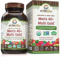 NUTRIGOLD Men's 40+ MULTIVITAMIN 90cap (Organic, nonGMO, wholefood Vitamins and Minerals from Real Fruits, Vegetables, and Herbs. Now Includes Astaxanthin