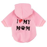 Howstar Pet Clothes, Puppy Hoodie Sweater Dog Coat Warm Sweatshirt Love My Mom Printed Shirt (XS, Pink)