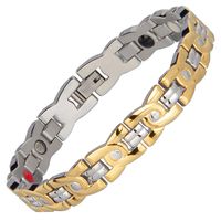 Jackys Negative Ion Magnetic Bracelet Electroplating Gold Silver Woven Bracelet Natural Pain Relief Arthritis Therapy