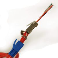 Combo: CAT6a Shielded Pass Through Connector (Back Tail) with Blue Boots (50 Pieces Each)