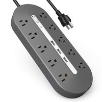 Power Strip,Klearlook Surge Protector Power Strip with 10 AC Outlets (1625W/13A)3 USB Fast Charging Ports (2.4A Max) 6.5Ft Long Extension Cord Wall Mountable Multiplug Strip for Appliances Home Office