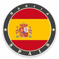 2 x 10cm/100mm Madrid Spain Vinyl Sticker Decal Laptop Car Travel Luggage Label Tag #9513