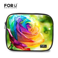 FOR U DESIGNS Colorful Flower Style Zipper Laptop Sleeve Cover Case for 10 Inch Laptop / Macbook / Macbook Pro / Ipod Touch