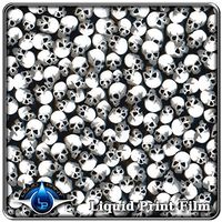 Hydrographics Film - Water Transfer Printing Film - LL-61 - Small Black & CLEAR Skulls - 3.3 ft Film Roll