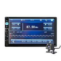 7 Inch Double Din Touch Screen Car Receiver Audio Video Player Bluetooth FM Radio MP3 MP5/TF/USB/AUX,Remote Control,Rear View Camera