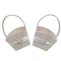 LAPUDA 2pcs / Set Linen Flower Girl Basket Wedding Supplies Bridal Decoration