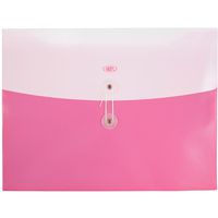 JAM PAPER Plastic Envelopes with Button & String Tie Closure - Letter Booklet - 9 3/4 x 13 - Pink - 12/Pack