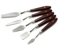 5 pcs Painting Mixing Scraper, Marrywindix Stainless Steel Spatula Palette Knife Oil Painting Accessories Color Mixing