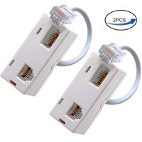 RJ45 Plug to BT RJ11 Secondary Splitter Telephone Adapter, for Ethernet RJ45 Secondary Phone Line (2 Pack) Ted Lele