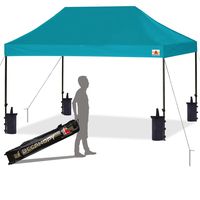 ABCCANOPY Pop up Canopy Tent Commercial Instant Shelter with Wheeled Carry Bag, Bonus 4 Canopy Sand Bags, 10x15 FT (Turquoise)