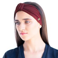 BLOM Original Multi Style Headband. Women Yoga Fashion Workout Running Athletic Travel. Wear Wide Turban Thick Knotted. Comfort Style Versatility. (Maroon)