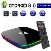 Android 9.0 Smart TV Box, 4GB RAM 64GB ROM Linkplus Q Plus H6 Quad-core cortex-A53 Frequency 2G Mali-T720MP2 WiFi 2.4GHz Support 6K H.265 HDMI 2.0 Output Ethernet RJ-45 with USB 3.0