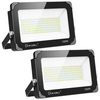 Onforu 2 Pack 100W LED Flood Light, 10000lm Super Bright Security Lights, IP66 Waterproof Outdoor Flood Light,5000K Daylight White Floodlight for Yard, Garden, Playground, Basketball Court
