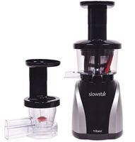 Tribest Slowstar Vertical Slow Juicer and Mincer SW-2020, Cold Press Masticating Juice Extractor in Silver and Black