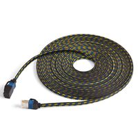 CAT7 Weave Shielded Ethernet Cable Flat Patch Cable FTP Patch Cord LSOH Engineering Grade Network Cable, 8M/26.2ft