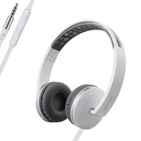 ONTA gorsun Sport Lightweight Foldable On-Ear Headphones Adjustable Headsets with Mic and Volume Control 3.5mm for Kids iPhone Laptop Computer Mp3/4 Earphones (White)