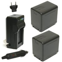 Wasabi Power Battery (2-Pack) and Charger for Panasonic VW-VBT380
