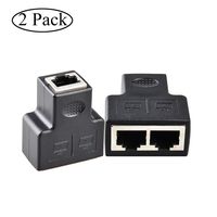 JH-Link RJ45 Splitter Adapter, Ethernet Cable Splitter Cat5, Cat5e, Cat6, Cat7, RJ45 Network Extension Connector - 2 Pack