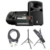 Yamaha STAGEPAS 600BT Portable PA System w/AxcessAbles Speaker Stands and Audio Cable