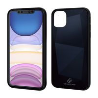 ELECOM-Japan Brand- Diamond Hybrid Glass Case/Compatible with iPhone 11 / Tempered Glass/Full Protection/Slim/Black PM-A19CHVCG7BK