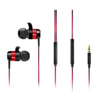 [Upgrade] inOpera Audio A1 Headphones Wired Earbuds in-Ear Noise Isolating Heavy Deep Bass Earphones with Microphone and Volume Control for Workout Sports Jogging Gym (Red)