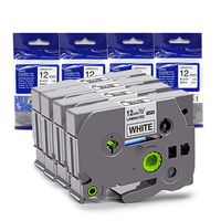 4-Pack Replace Ptouch TZ Tape 12mm White Laminated TZe-231 Tape (TZE2314PKB or TZE2314PK) Compatible with Brother P-Touch PT-D210 PT-H100 PT-D600 PT-D400 PTD400AD Label Maker and More, 104.8 Feet