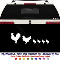 GottaLoveStickerz Chicken Family Farm Permanent Vinyl Decal Sticker for Laptop Tablet Helmet Windows Wall Decor Car Truck Motorcycle - Size (15 Inch / 38 cm Wide) - Color (Gloss Black)