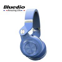 Bluedio T2+, T2 Plus Turbine Wireless Bluetooth Headphones with Mic/Micro SD Card Slot/FM Radio (Blue)