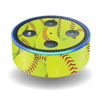 MightySkins Skin Compatible with Amazon Echo Dot (2nd Gen) - Softball Collection | Protective, Durable, and Unique Vinyl Decal wrap Cover | Easy to Apply, Remove, and Change Styles | Made in The USA