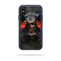 MightySkins Skin Compatible with OtterBox Defender iPhone Xs Max - Grunge Skull | Protective, Durable, and Unique Vinyl Decal wrap Cover | Easy to Apply, Remove, and Change Styles | Made in The USA