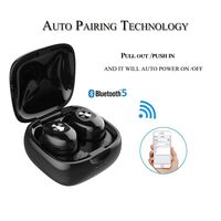 Waiwaibear Bluetooth 5.0 Wireless Earbuds with【Charging Case】 Stereo Headphones in-Ear Built-in Mic Car Headset Premium Sound with Deep Bass for Sport Earphone (Black)