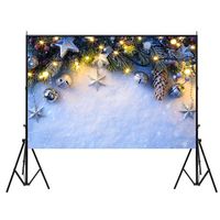 Sexy_Forever 5 X 7ft Christmas Decoration Background Snowfield Holiday Tree Balls Star Pine Photography Backdrop Photo Studio Props Vinyl Wallpaper for Happy New Year,Baby,Christmas