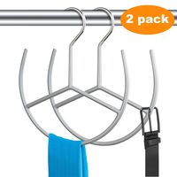 HuaQi Belt Hangers Scarf Hanger Non Slip Closet Organizer Storage Holders Rack for Belts Tie Scarves Tank Top Shoes and Jewelry (2, Grey)