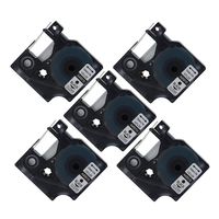 coLorty D1 45010 Black on Clear Replacement Labeling Tape Cartridge 1/2 Inch Width 23 Feet Length Compatible for Dymo LabelManager Writer Maker 280 160 260P 5 Pack