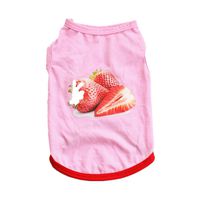 Dog Shirts,Han Shi Summer Summer Strawberry Vest Soft Cat Pet Clothes Vest (Pink, M)