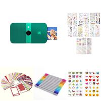 KODAK Smile Instant Print Digital Camera - Green with 2ʺx3ʺ Premium Zink Photo Paper (20 Sheets), Soft Camera case, Zink Paper Unique Colorful Stickers & Photo Album Accessories