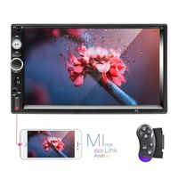 AMprime Bluetooth Car Stereo 2 Din 7'' Touch Screen Car Radio FM Receiver Mirror Link for iOS/Android Phone with Dual USB/AUX-in/SD Support Backup Camera Input + Steering Wheel Remote Control