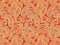 Pack of 1, Red/Gold Paisley 24" x 417' Half Ream Gift Wrap (Foil) for Holiday, Party, Kids' Birthday, Wedding & Special Occasion Packaging