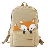 unison gifts 85120CN-KH Peeking Baby Fox Canvas Backpack, One Size, Multicolor