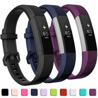 GEAK Compatible with Fitbit Alta and Fitbit Alta HR Band, Soft Classic Accessories Sport Bands Compatible for Fitbit Alta HR/Fitbit Ace,Large,Black Navy Blue Plum