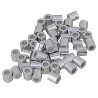 Yibuy 50pcs M4 Round Holes Ferrules Wire Rope Aluminum Clamps Sleeves Clip Silver