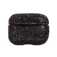 CQFONG 2019 Newest Luxurious Rhinestone AirPods Pro Case with Keychain, Shockproof Protective Premium Crystal Cover Skin for AirPods Charging Case (PRO Black C3 No Keychain)